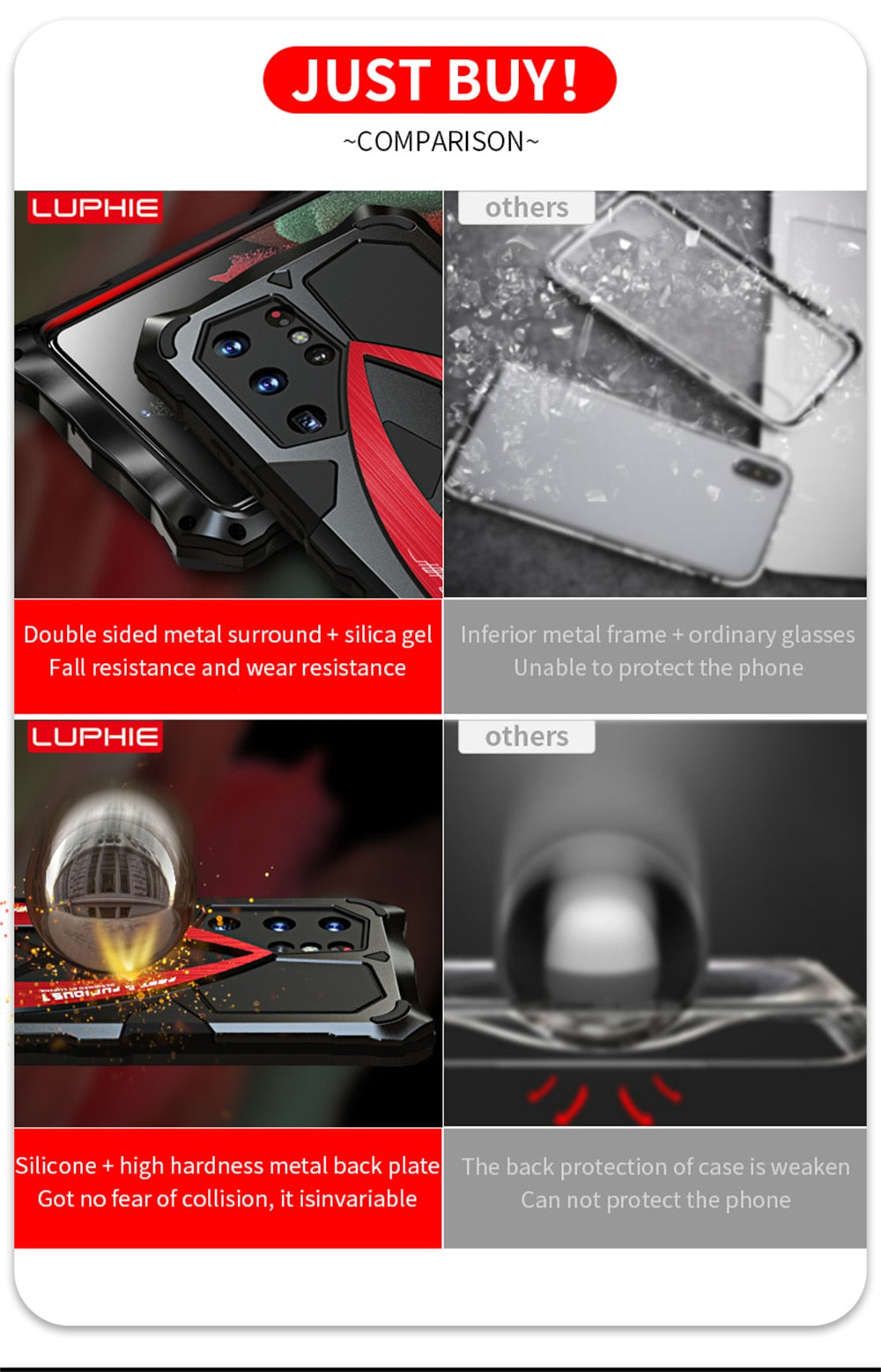 360 Metal Shockproof Armor Case for iPhone - Premium Mobile Phone Cases from Luphie - Just $37.00! Shop now at Dressmycell.com 360 Metal Shockproof Armor Case for iPhone - Premium Mobile Phone Cases from Luphie - Just $37.00! Shop now at Dressmycell.com